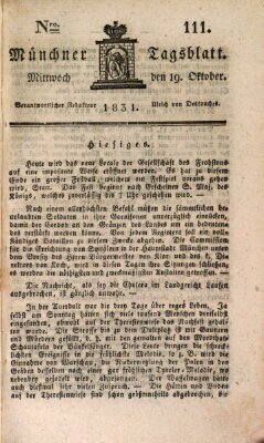 Münchener Tagblatt Mittwoch 19. Oktober 1831