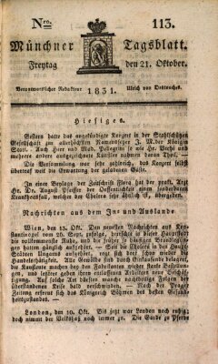 Münchener Tagblatt Freitag 21. Oktober 1831
