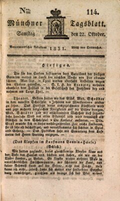 Münchener Tagblatt Samstag 22. Oktober 1831