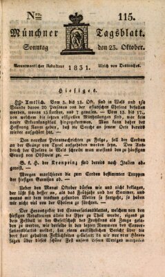 Münchener Tagblatt Sonntag 23. Oktober 1831