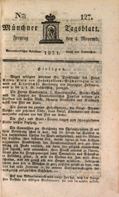 Münchener Tagblatt Freitag 4. November 1831