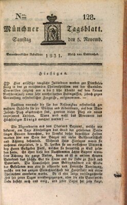 Münchener Tagblatt Samstag 5. November 1831