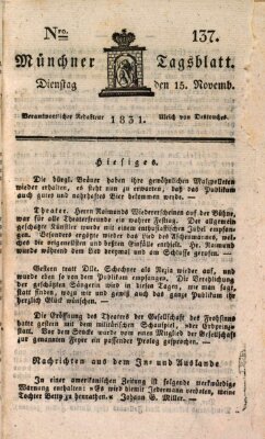 Münchener Tagblatt Dienstag 15. November 1831