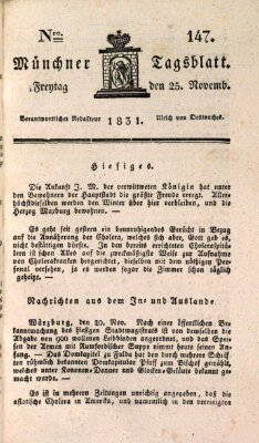 Münchener Tagblatt Freitag 25. November 1831