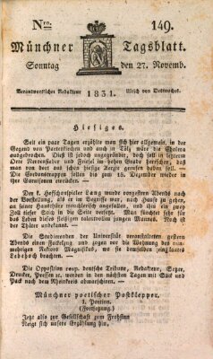 Münchener Tagblatt Sonntag 27. November 1831