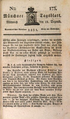 Münchener Tagblatt Mittwoch 21. Dezember 1831