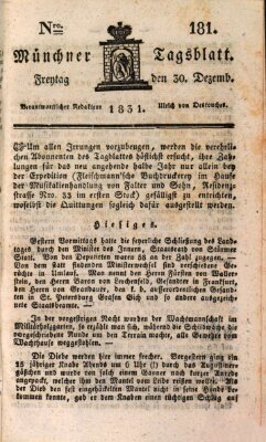 Münchener Tagblatt Freitag 30. Dezember 1831