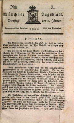 Münchener Tagblatt Dienstag 3. Januar 1832