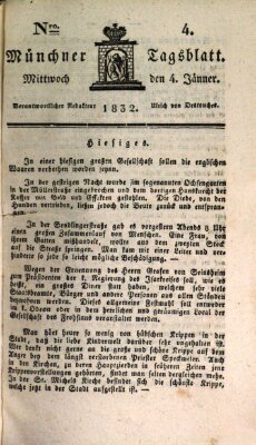 Münchener Tagblatt Mittwoch 4. Januar 1832