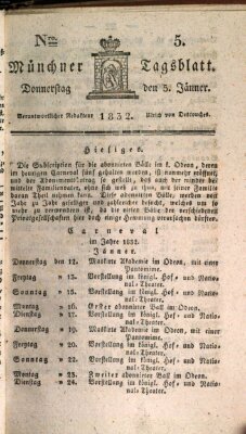 Münchener Tagblatt Donnerstag 5. Januar 1832