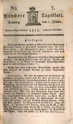 Münchener Tagblatt Samstag 7. Januar 1832