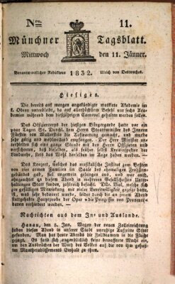 Münchener Tagblatt Mittwoch 11. Januar 1832