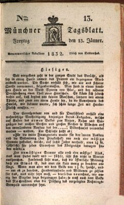 Münchener Tagblatt Freitag 13. Januar 1832