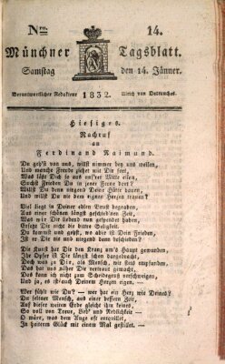 Münchener Tagblatt Samstag 14. Januar 1832