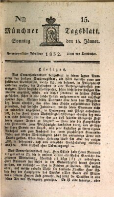 Münchener Tagblatt Sonntag 15. Januar 1832