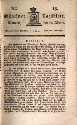 Münchener Tagblatt Mittwoch 18. Januar 1832