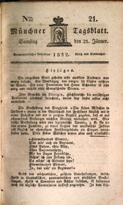 Münchener Tagblatt Samstag 21. Januar 1832