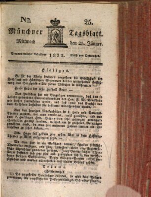 Münchener Tagblatt Mittwoch 25. Januar 1832