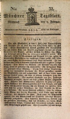 Münchener Tagblatt Mittwoch 1. Februar 1832