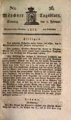 Münchener Tagblatt Sonntag 5. Februar 1832