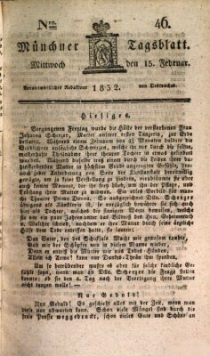 Münchener Tagblatt Mittwoch 15. Februar 1832