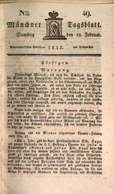 Münchener Tagblatt Samstag 18. Februar 1832