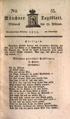 Münchener Tagblatt Mittwoch 22. Februar 1832