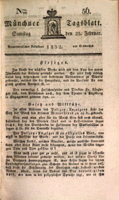 Münchener Tagblatt Samstag 25. Februar 1832