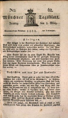 Münchener Tagblatt Freitag 2. März 1832