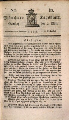 Münchener Tagblatt Samstag 3. März 1832