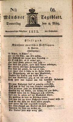 Münchener Tagblatt Donnerstag 8. März 1832