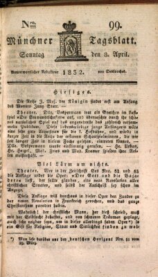 Münchener Tagblatt Sonntag 8. April 1832