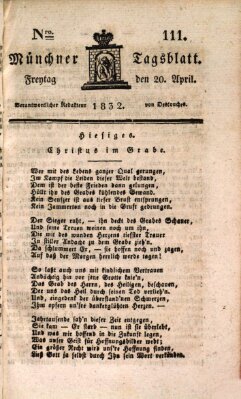 Münchener Tagblatt Freitag 20. April 1832