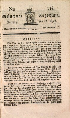 Münchener Tagblatt Dienstag 24. April 1832