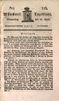 Münchener Tagblatt Donnerstag 26. April 1832