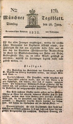 Münchener Tagblatt Dienstag 26. Juni 1832