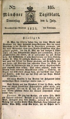 Münchener Tagblatt Donnerstag 5. Juli 1832