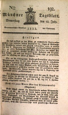 Münchener Tagblatt Donnerstag 12. Juli 1832