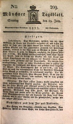 Münchener Tagblatt Sonntag 29. Juli 1832