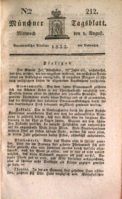 Münchener Tagblatt Mittwoch 1. August 1832