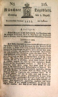 Münchener Tagblatt Sonntag 5. August 1832