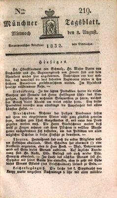 Münchener Tagblatt Mittwoch 8. August 1832