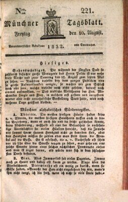 Münchener Tagblatt Freitag 10. August 1832