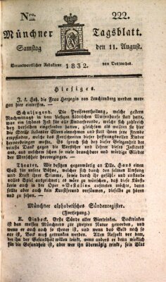 Münchener Tagblatt Samstag 11. August 1832