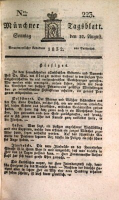 Münchener Tagblatt Sonntag 12. August 1832