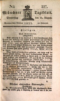 Münchener Tagblatt Donnerstag 16. August 1832