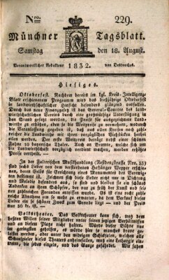 Münchener Tagblatt Samstag 18. August 1832