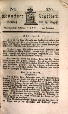 Münchener Tagblatt Sonntag 19. August 1832