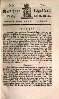 Münchener Tagblatt Dienstag 21. August 1832