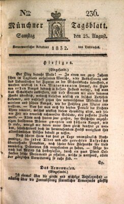 Münchener Tagblatt Samstag 25. August 1832